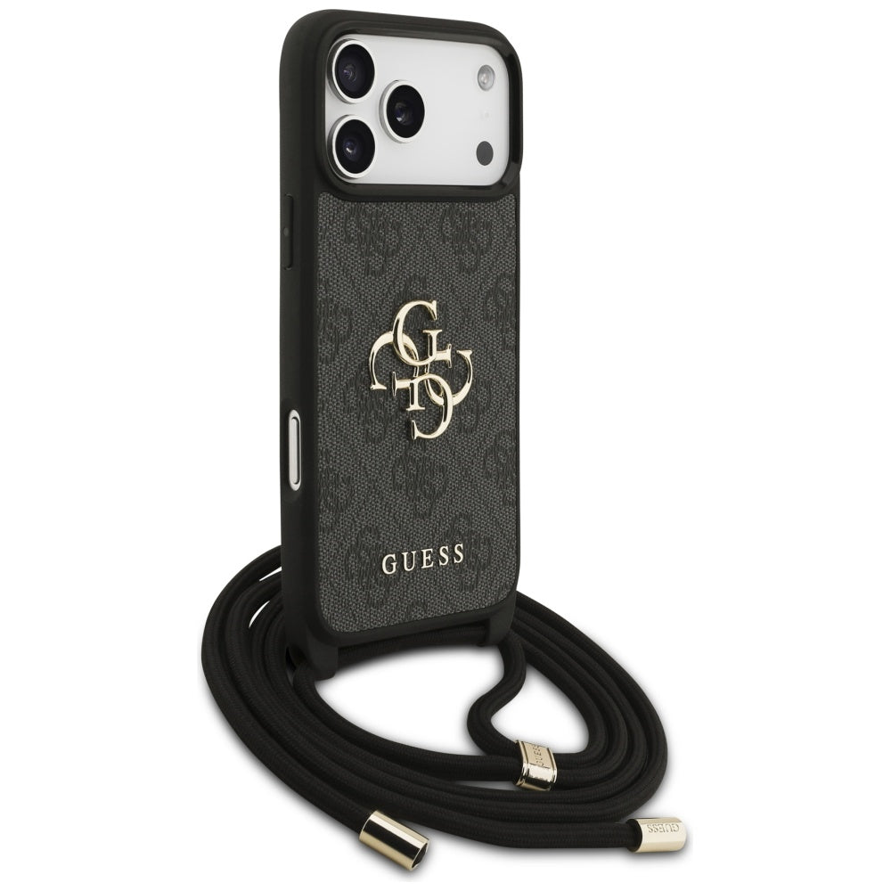 Futrola za Apple iPhone 17 Pro Max, Guess, 4G CBDY Big Logo with Cord Strap, Crna