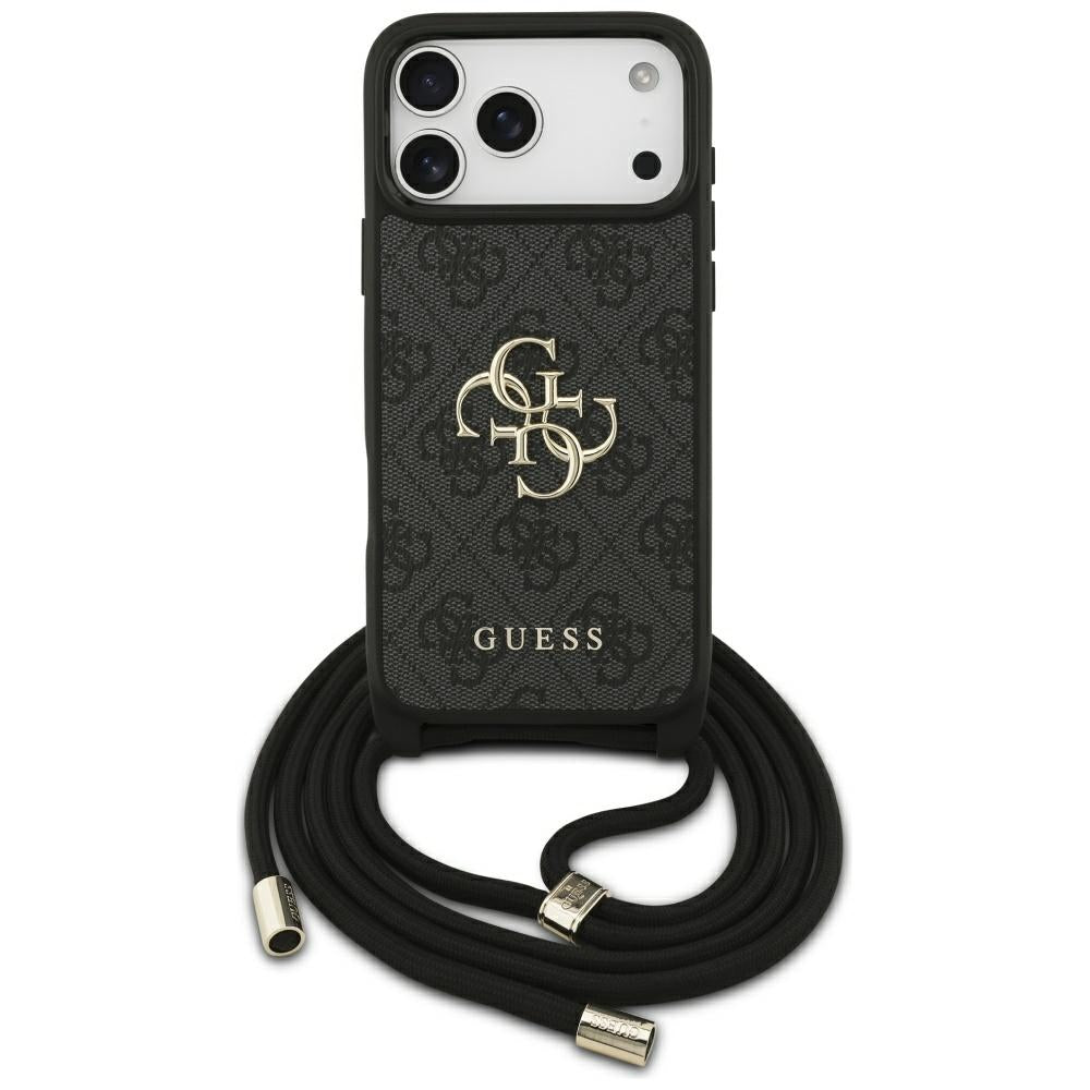 Futrola za Apple iPhone 17 Pro Max, Guess, 4G CBDY Big Logo with Cord Strap, Crna
