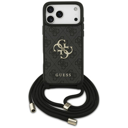 Futrola za Apple iPhone 17 Pro Max, Guess, 4G CBDY Big Logo with Cord Strap, Crna