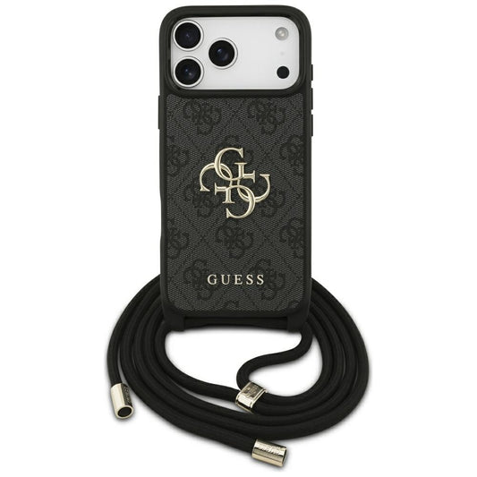 Futrola za Apple iPhone 17 Pro Max, Guess, 4G CBDY Big Logo with Cord Strap, Crna