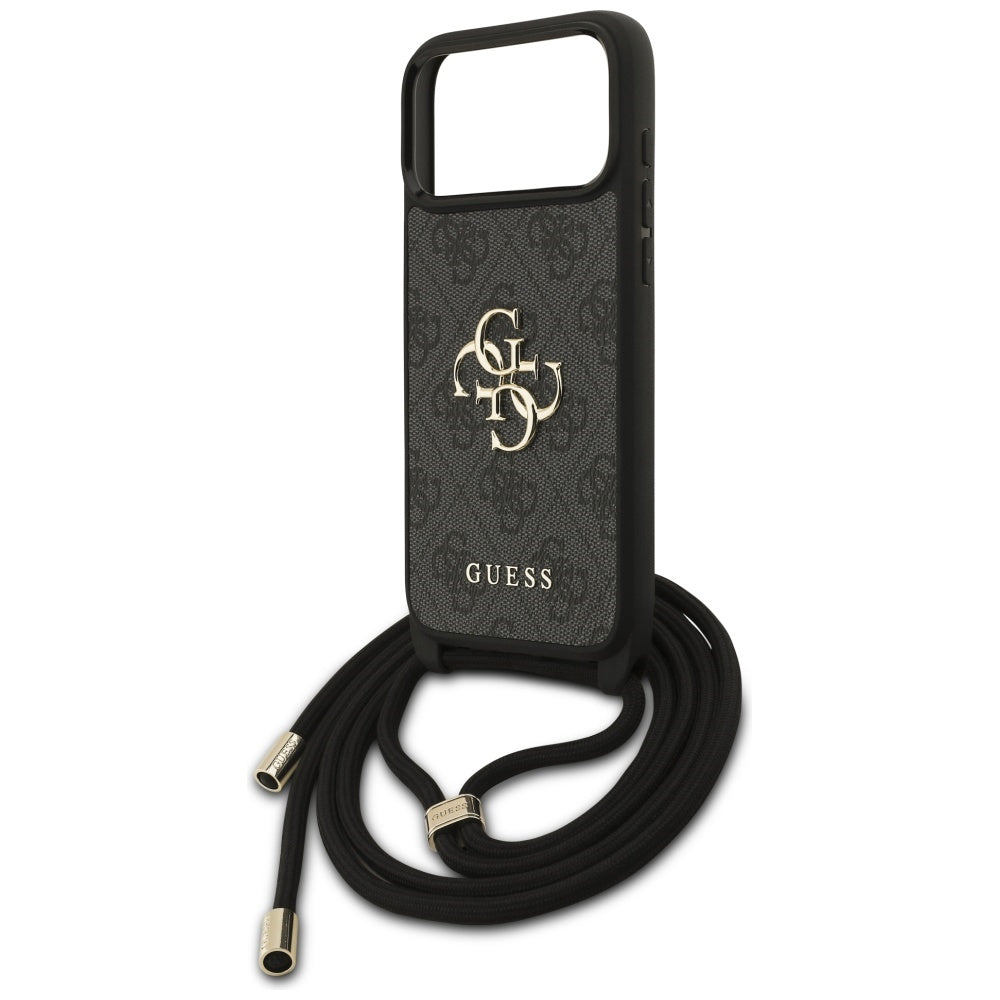 Futrola za Apple iPhone 17 Pro Max, Guess, 4G CBDY Big Logo with Cord Strap, Crna