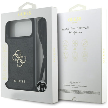 Futrola za Apple iPhone 17 Pro Max, Guess, 4G CBDY Big Logo with Cord Strap, Crna