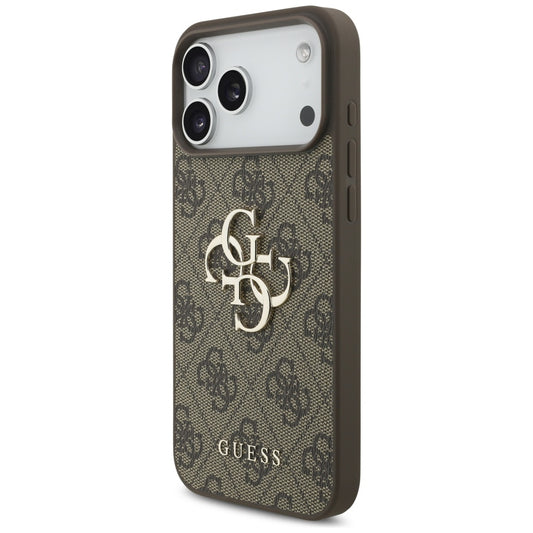 Futrola za Apple iPhone 17 Pro Max, Guess, 4G Classic Logo with Pearl Strap, Braon