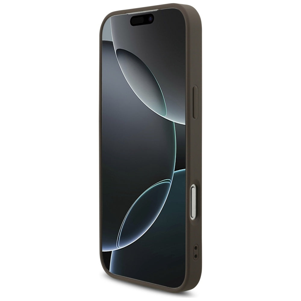 Futrola za Apple iPhone 17 Pro Max, Guess, 4G Classic Logo with Pearl Strap, Braon