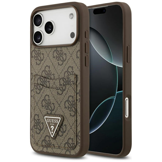Futrola za Apple iPhone 17 Pro Max, Guess, 4G Double Card Triangle, Braon