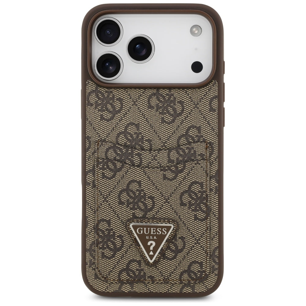 Futrola za Apple iPhone 17 Pro Max, Guess, 4G Double Card Triangle, Braon