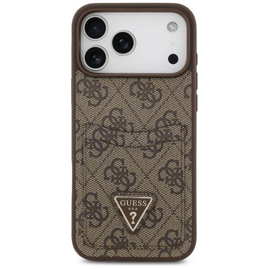 Futrola za Apple iPhone 17 Pro Max, Guess, 4G Double Card Triangle, Braon
