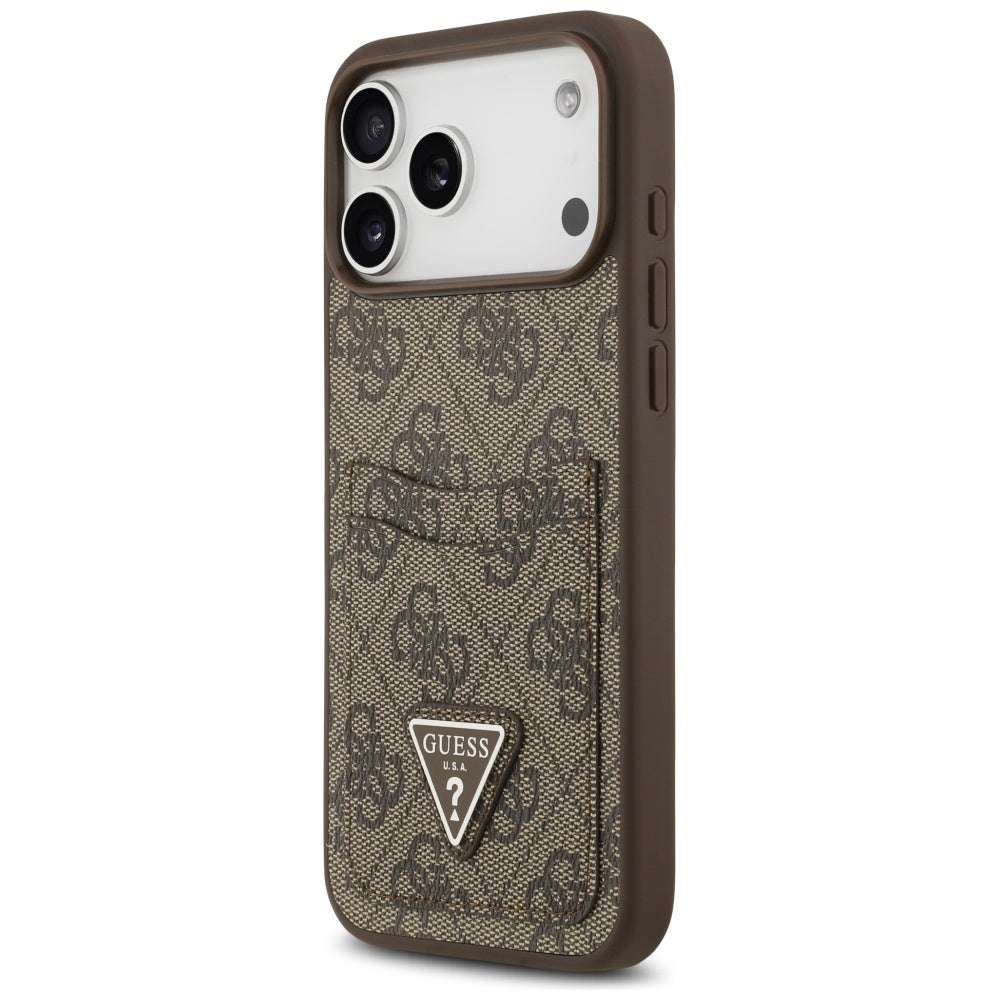 Futrola za Apple iPhone 17 Pro Max, Guess, 4G Double Card Triangle, Braon