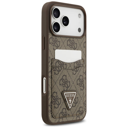Futrola za Apple iPhone 17 Pro Max, Guess, 4G Double Card Triangle, Braon