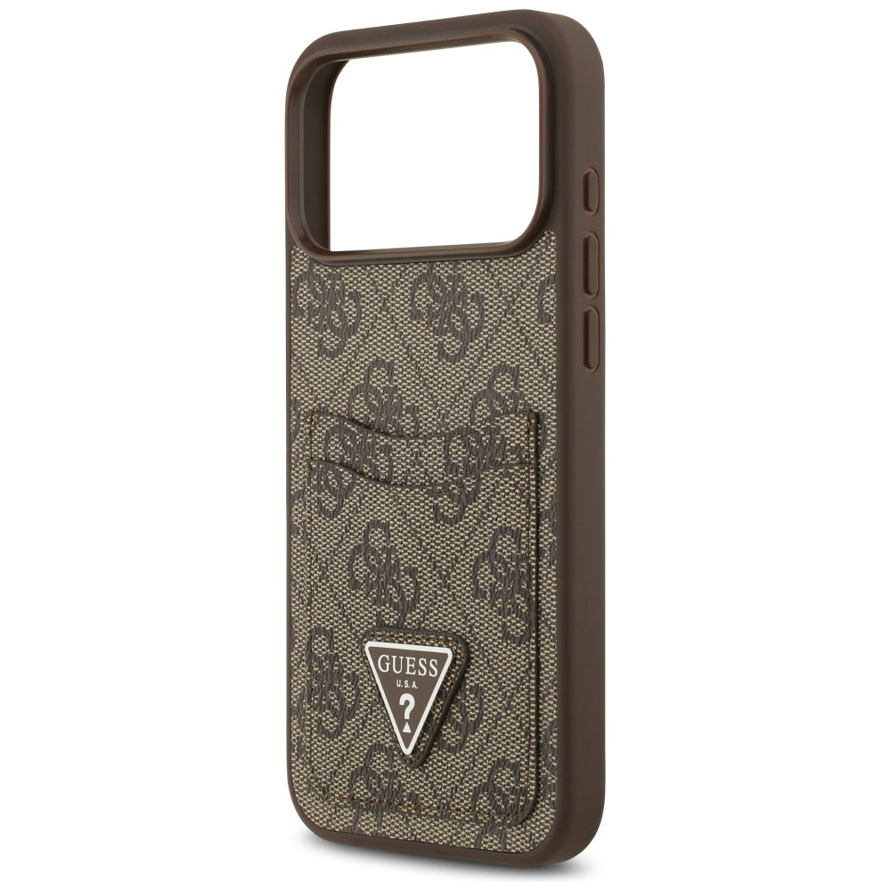 Futrola za Apple iPhone 17 Pro Max, Guess, 4G Double Card Triangle, Braon