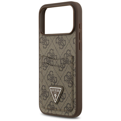 Futrola za Apple iPhone 17 Pro Max, Guess, 4G Double Card Triangle, Braon