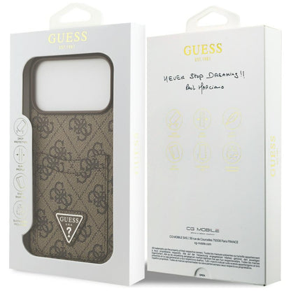 Futrola za Apple iPhone 17 Pro Max, Guess, 4G Double Card Triangle, Braon