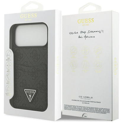 Futrola za Apple iPhone 17 Pro Max, Guess, 4G Double Card Triangle, Crna