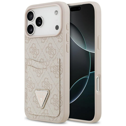 Futrola za Apple iPhone 17 Pro Max, Guess, 4G Double Card Triangle, Roze
