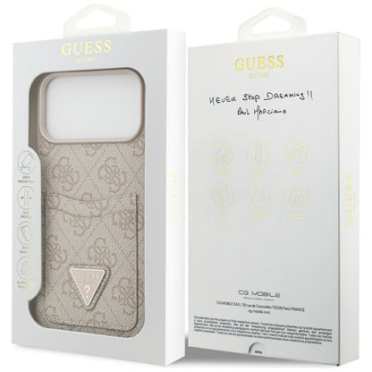 Futrola za Apple iPhone 17 Pro Max, Guess, 4G Double Card Triangle, Roze