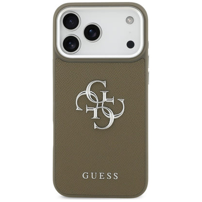 Futrola za Apple iPhone 17 Pro Max, Guess, 4G Grained Big And Classic Logo, Braon Srebrna