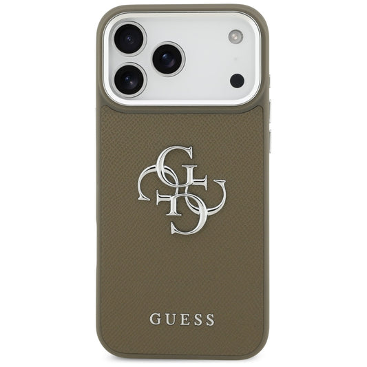 Futrola za Apple iPhone 17 Pro Max, Guess, 4G Grained Big And Classic Logo, Braon Srebrna