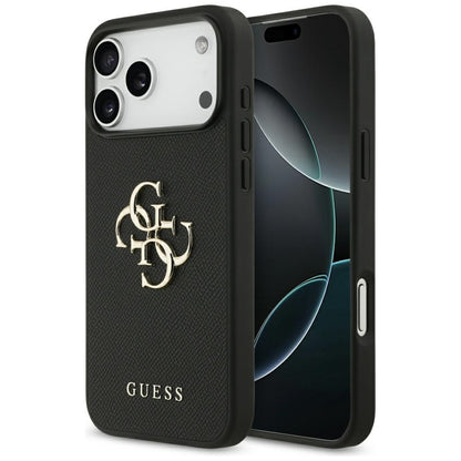 Futrola za Apple iPhone 17 Pro Max, Guess, 4G Grained Big and Classic Logo, Crna