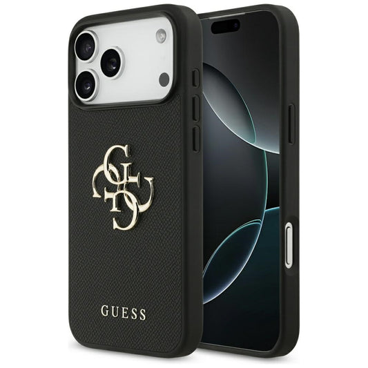 Futrola za Apple iPhone 17 Pro Max, Guess, 4G Grained Big and Classic Logo, Crna