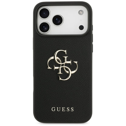 Futrola za Apple iPhone 17 Pro Max, Guess, 4G Grained Big and Classic Logo, Crna