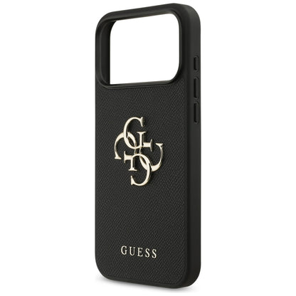 Futrola za Apple iPhone 17 Pro Max, Guess, 4G Grained Big and Classic Logo, Crna