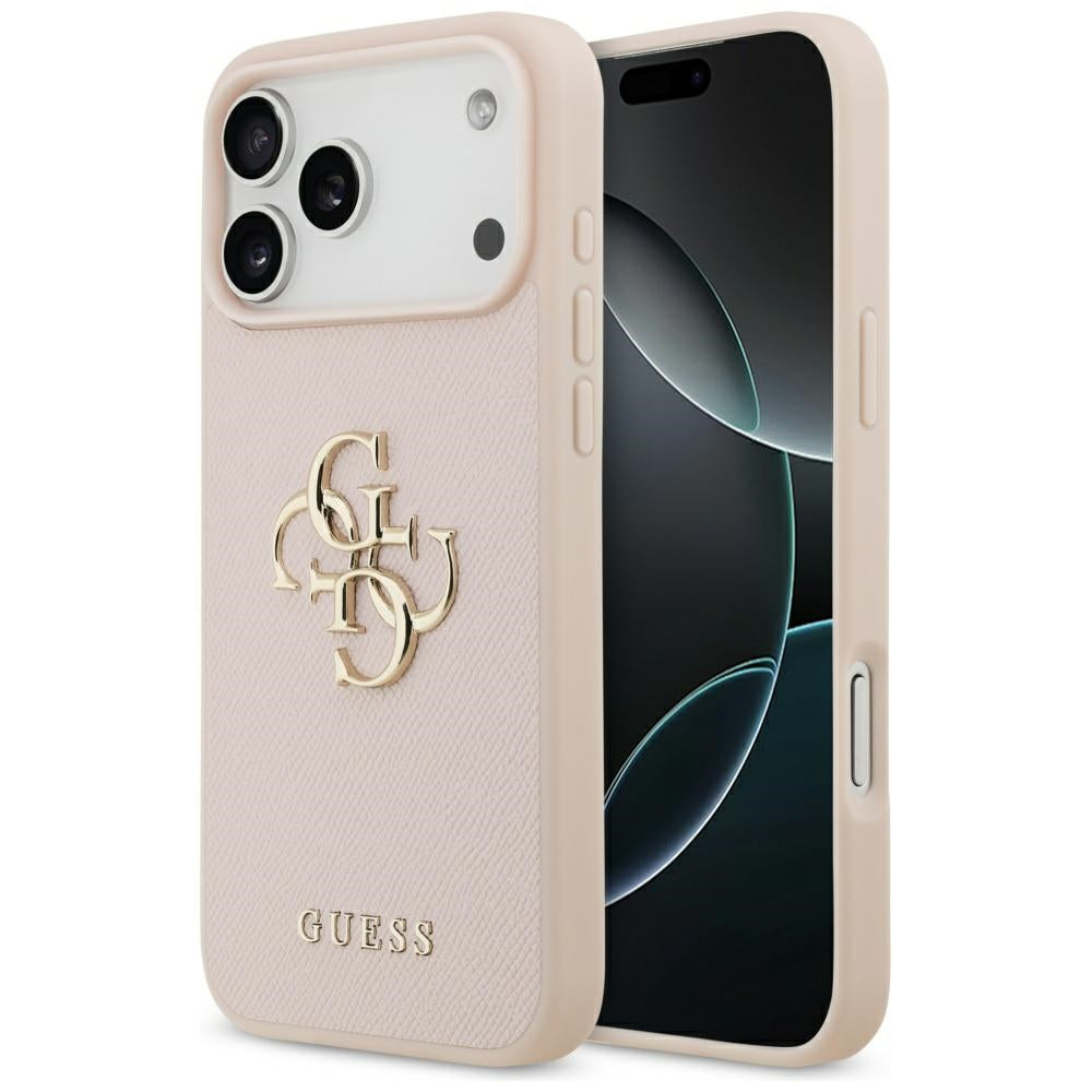 Futrola za Apple iPhone 17 Pro Max, Guess, 4G Grained Big and Classic Logo, Roze