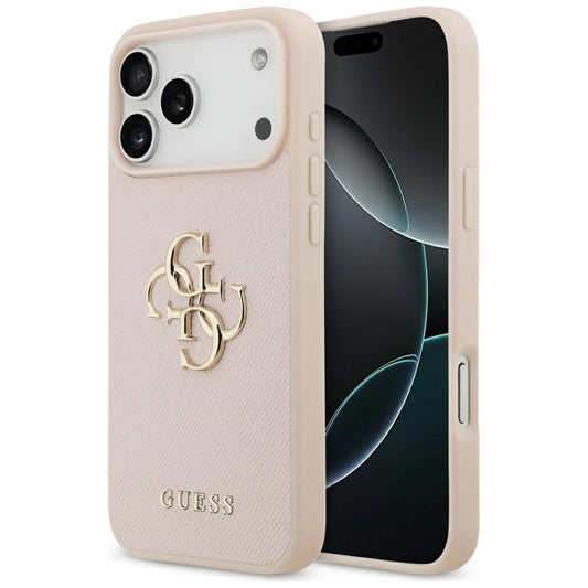 Futrola za Apple iPhone 17 Pro Max, Guess, 4G Grained Big and Classic Logo, Roze