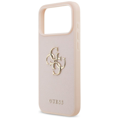 Futrola za Apple iPhone 17 Pro Max, Guess, 4G Grained Big and Classic Logo, Roze