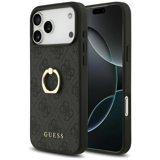 Futrola za Apple iPhone 17 Pro Max, Guess, 4G Ring Stand, Crna