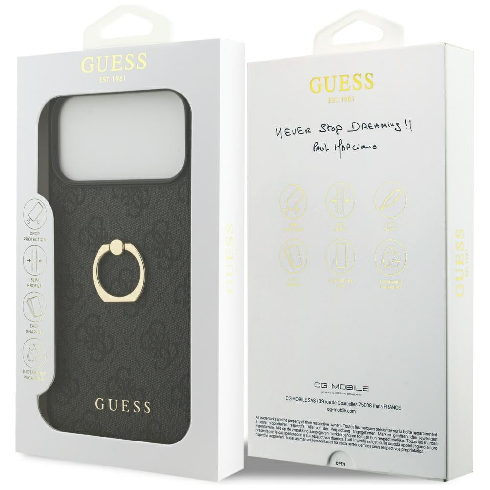 Futrola za Apple iPhone 17 Pro Max, Guess, 4G Ring Stand, Crna