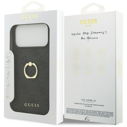 Futrola za Apple iPhone 17 Pro Max, Guess, 4G Ring Stand, Crna