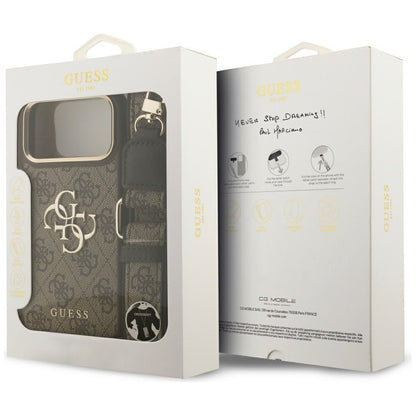Futrola za Apple iPhone 17 Pro Max, Guess, Big 4G Classic Logo with Big Strap, Braon