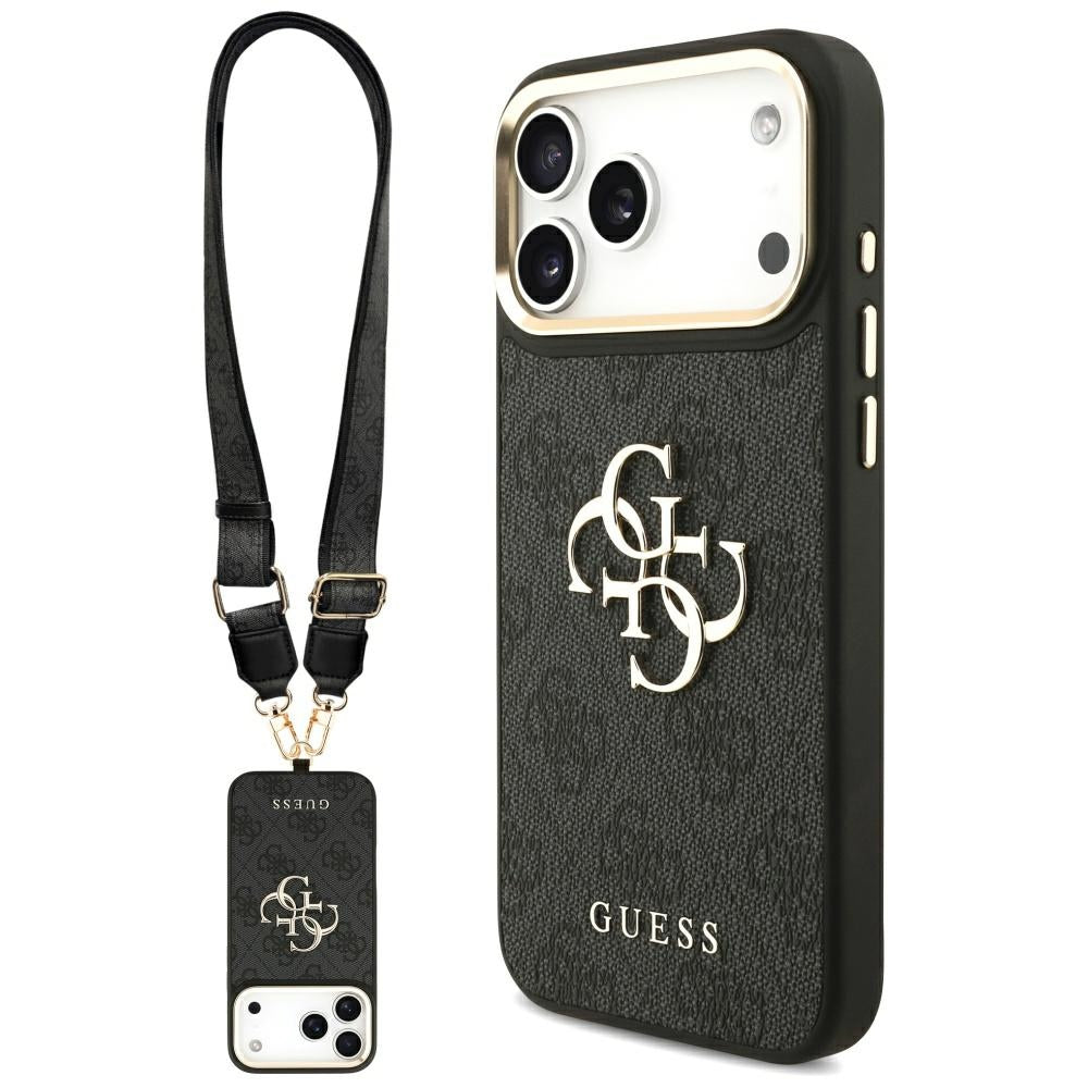 Futrola za Apple iPhone 17 Pro Max, Guess, Big 4G Classic Logo with Big Strap, Crna