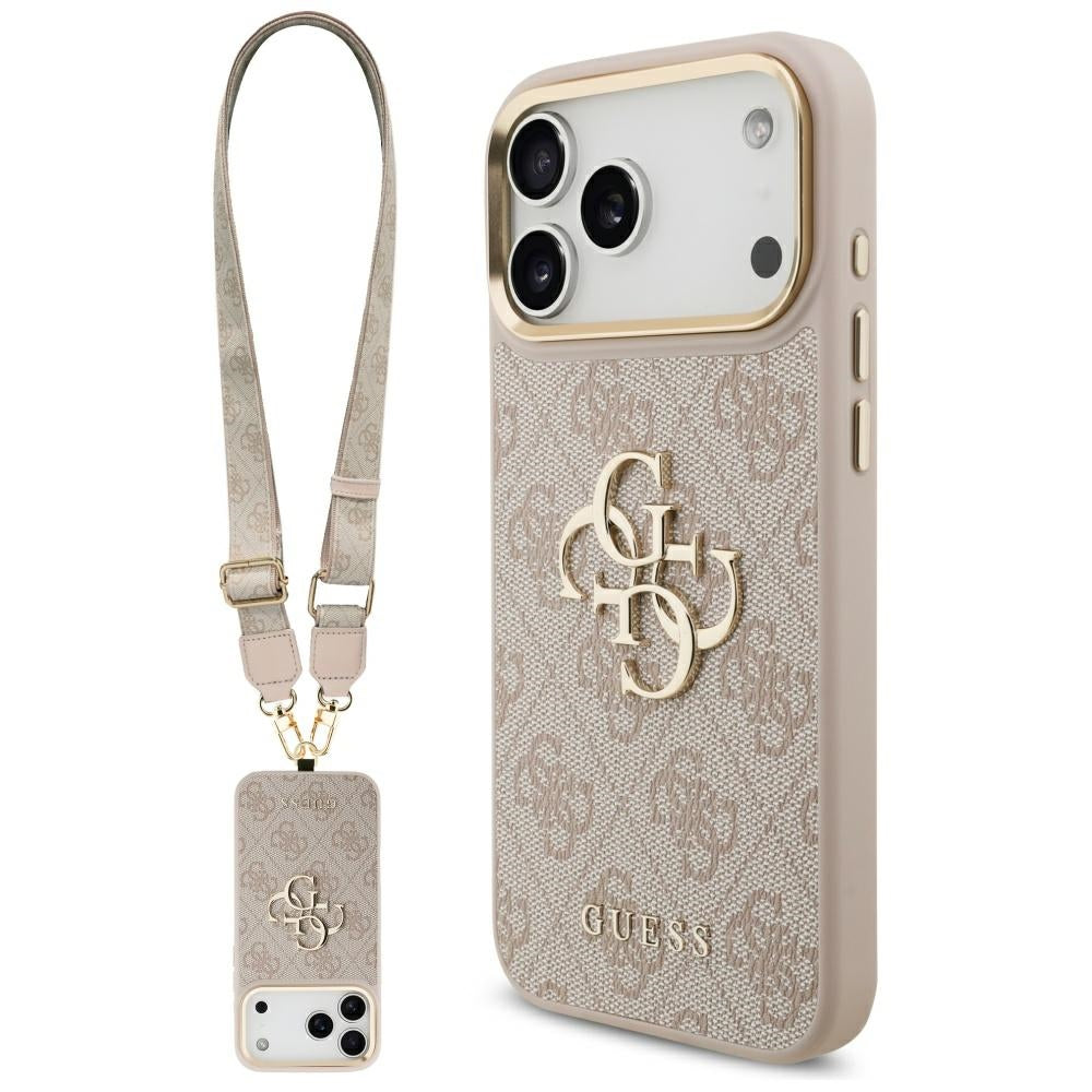 Futrola za Apple iPhone 17 Pro Max, Guess, Big 4G Classic Logo with Big Strap, Roze
