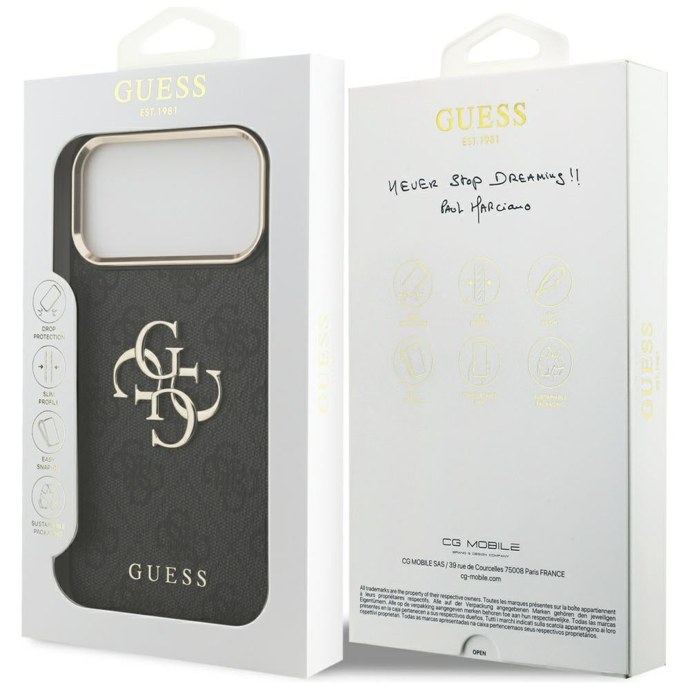 Futrola za Apple iPhone 17 Pro Max, Guess, Big 4G Logo Classic, Crno Zlatna