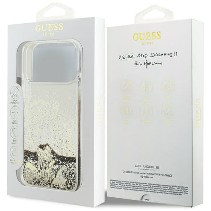Futrola za Apple iPhone 17 Pro Max, Guess, Liquid Glitter Charms, Zlatna