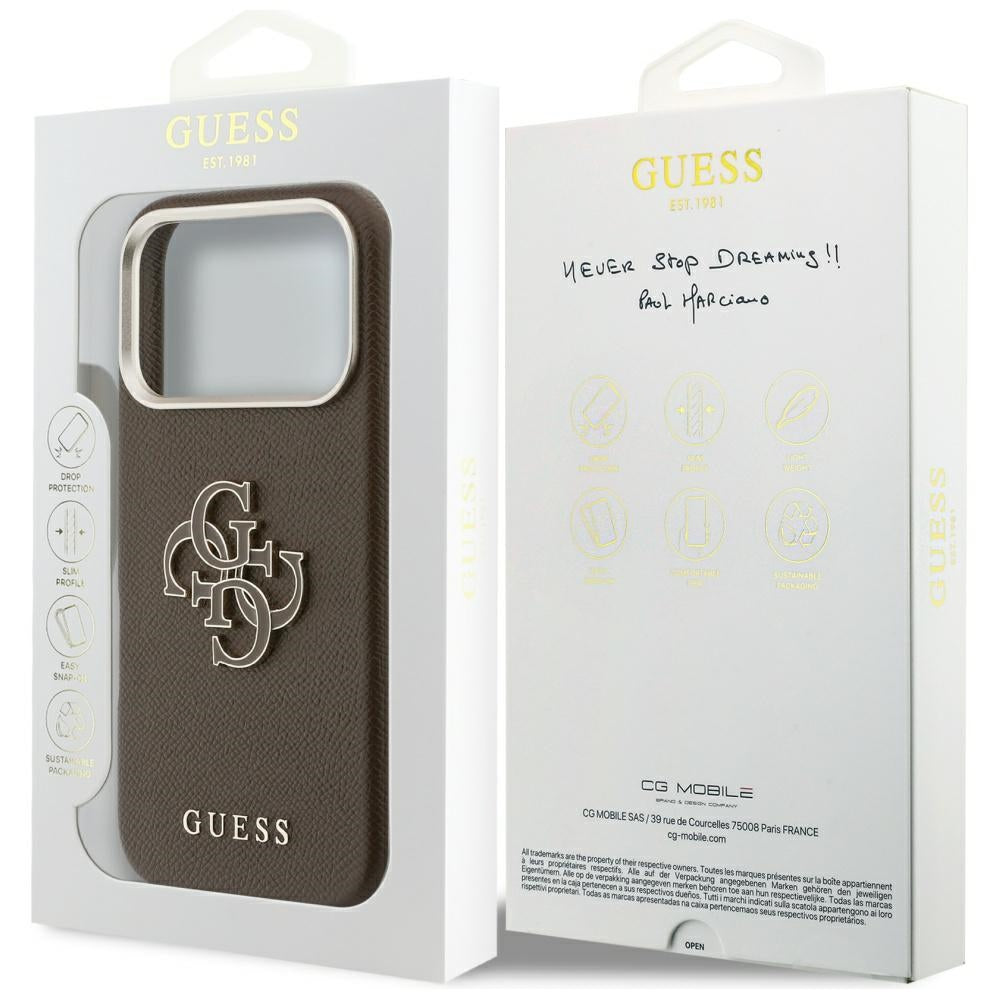 Futrola za Apple iPhone 17 Pro Max, Guess, Resin Logo, Braon
