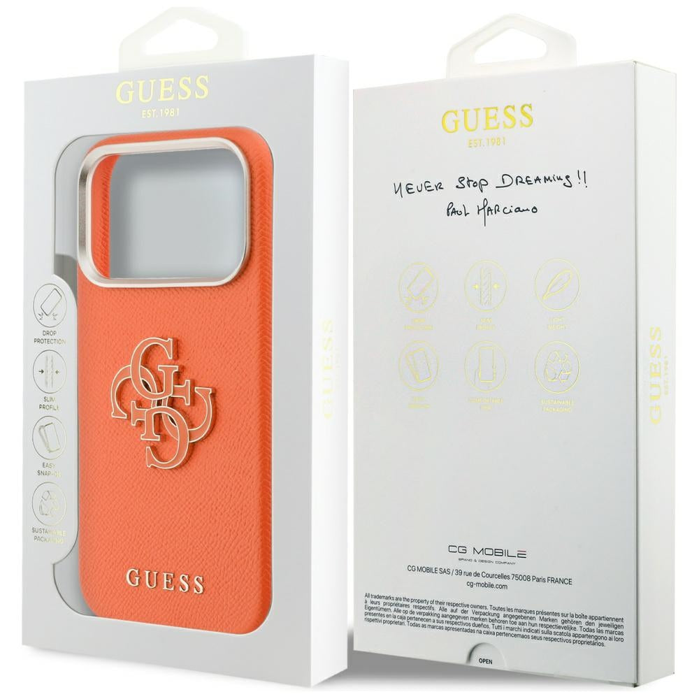 Futrola za Apple iPhone 17 Pro Max, GUESS, Resin Logo, Narandžasta