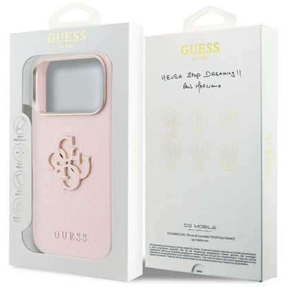 Futrola za Apple iPhone 17 Pro Max, Guess, Resin Logo, Roze