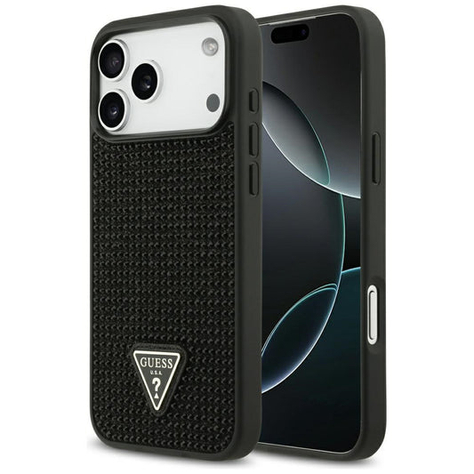 Futrola za Apple iPhone 17 Pro Max, Guess, Rhinestone Triangle Logo, Crna