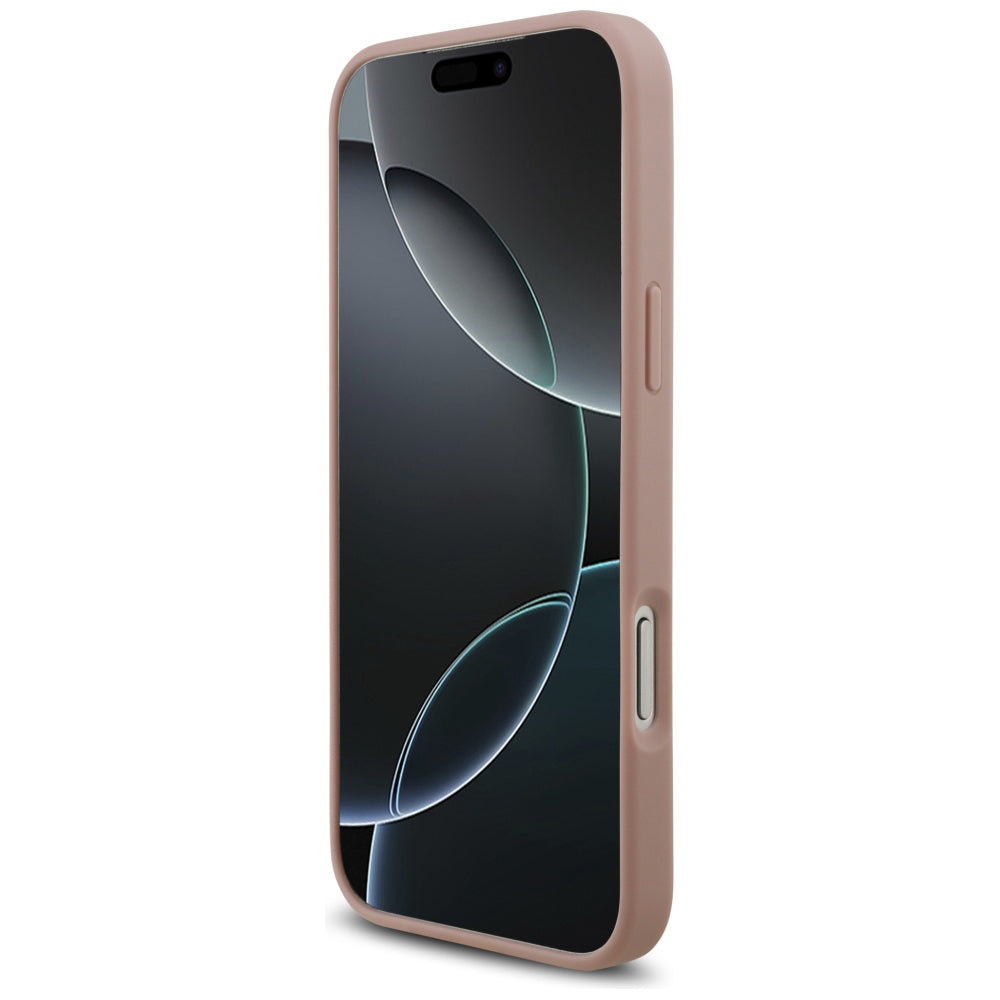 Futrola za Apple iPhone 17 Pro Max, Guess, Rhinestone Triangle Logo, Roze