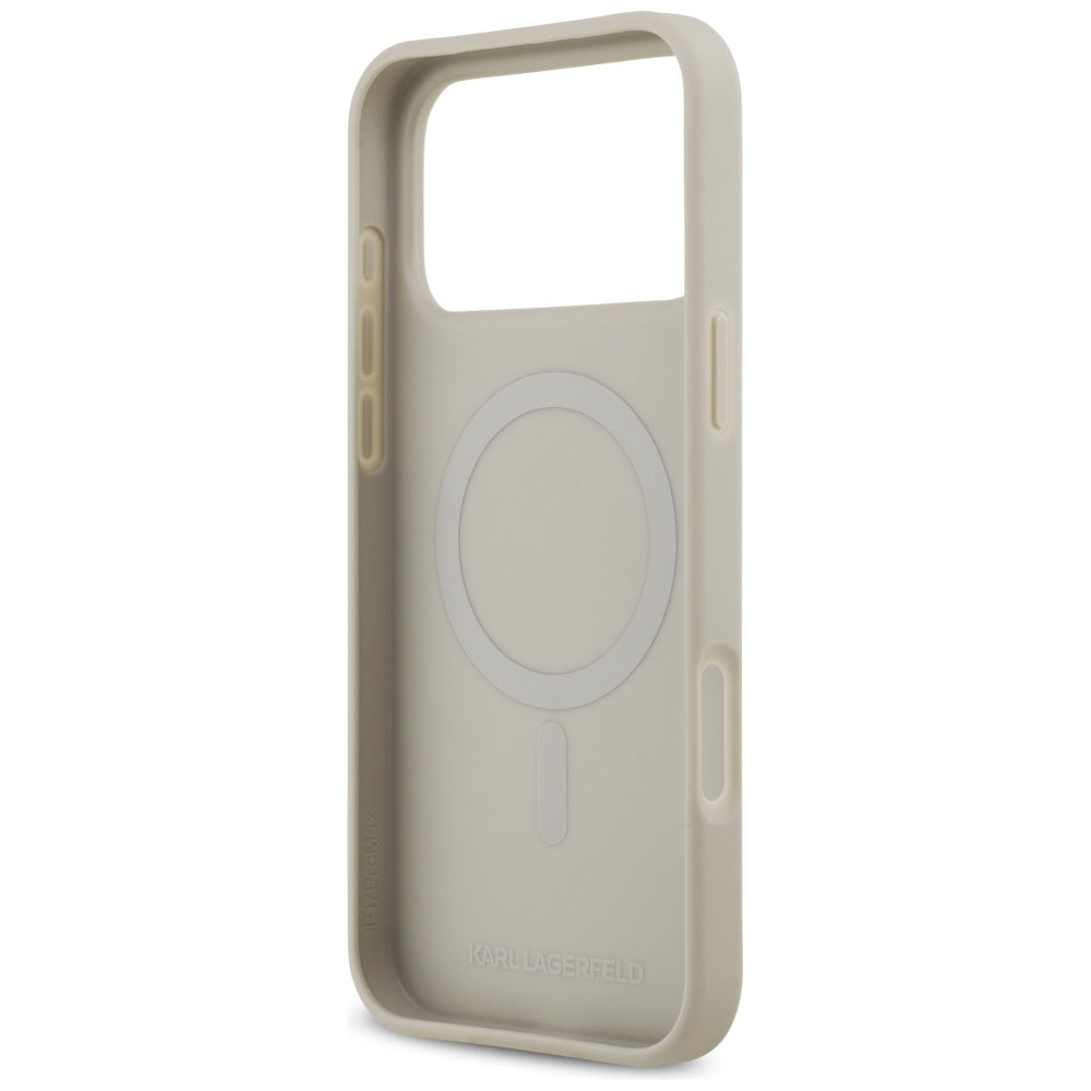 Futrola za Apple iPhone 17 Pro Max, Karl Lagerfeld, Grained Pattern Logo, Siva