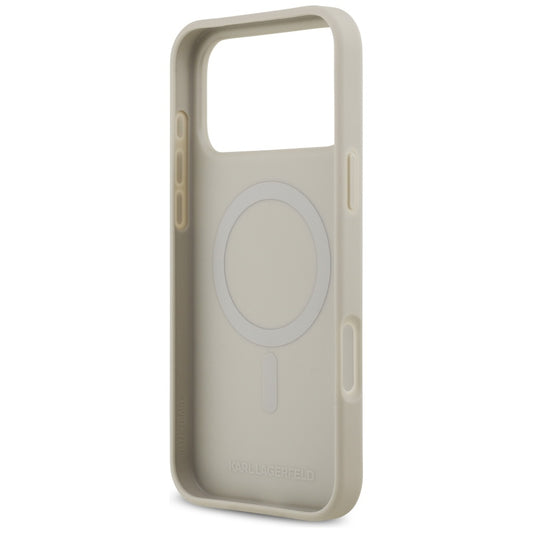 Futrola za Apple iPhone 17 Pro Max, Karl Lagerfeld, Grained Pattern Logo, Siva