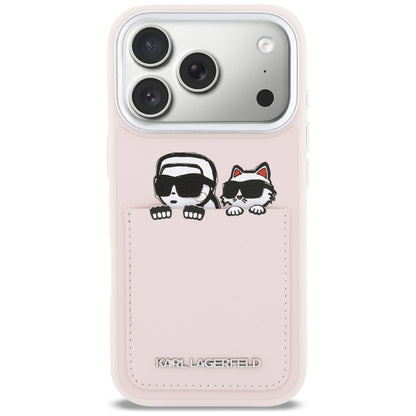 Futrola za Apple iPhone 17 Pro Max, Karl Lagerfeld, Karl & Choupette Print with Pocket, Roze