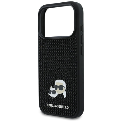 Futrola za Apple iPhone 17 Pro Max, Karl Lagerfeld, Rhinestone Karl & Choupette Pins, Crna