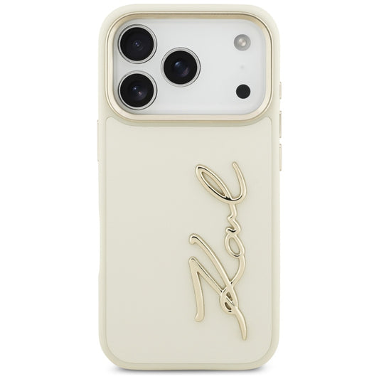 Futrola za Apple iPhone 17 Pro Max, Karl Lagerfeld, Script Logo, Bež