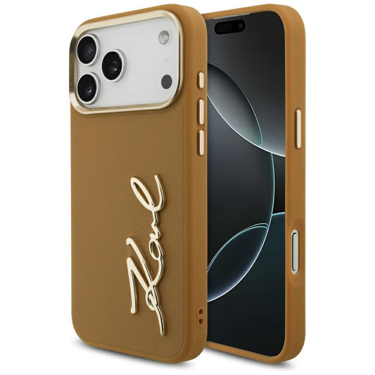 Futrola za Apple iPhone 17 Pro Max, Karl Lagerfeld, Script Logo, Braon