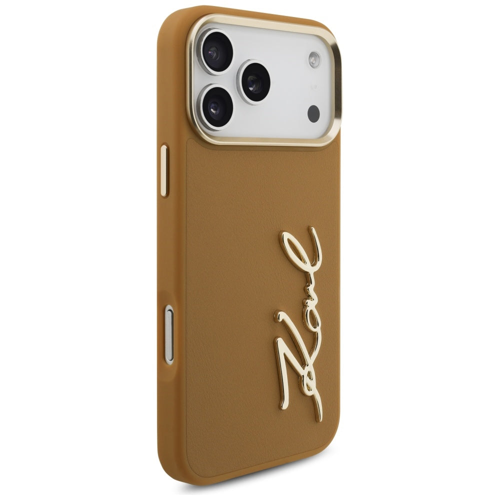 Futrola za Apple iPhone 17 Pro Max, Karl Lagerfeld, Script Logo, Braon