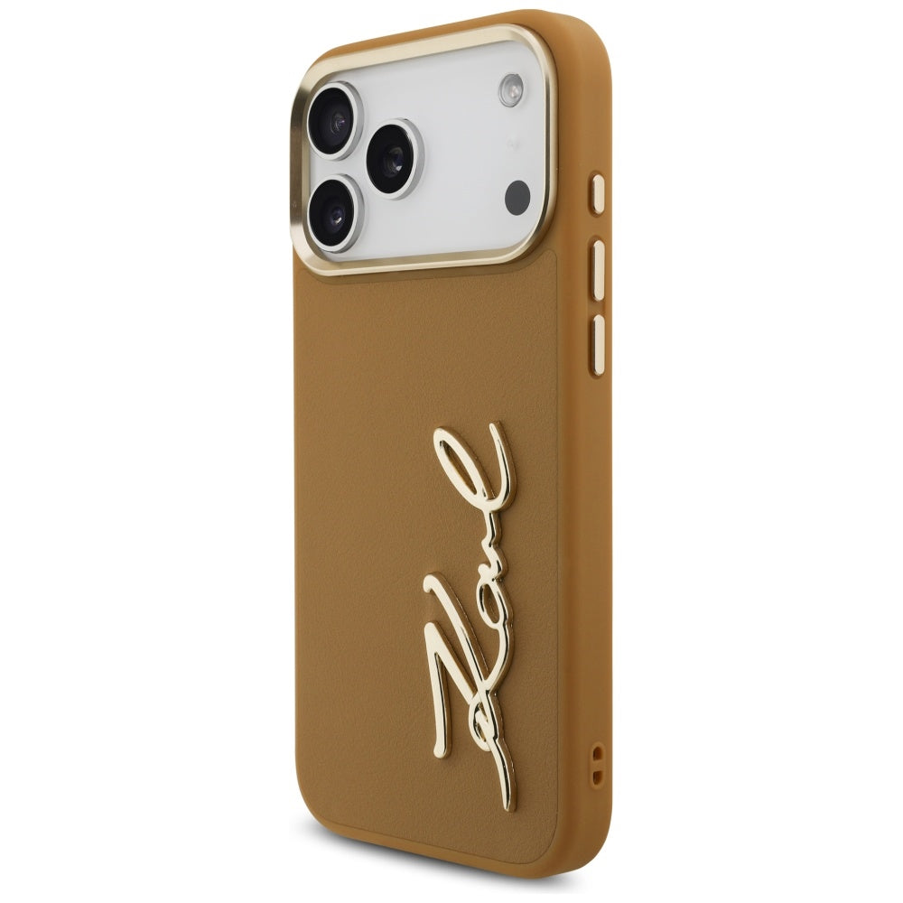 Futrola za Apple iPhone 17 Pro Max, Karl Lagerfeld, Script Logo, Braon