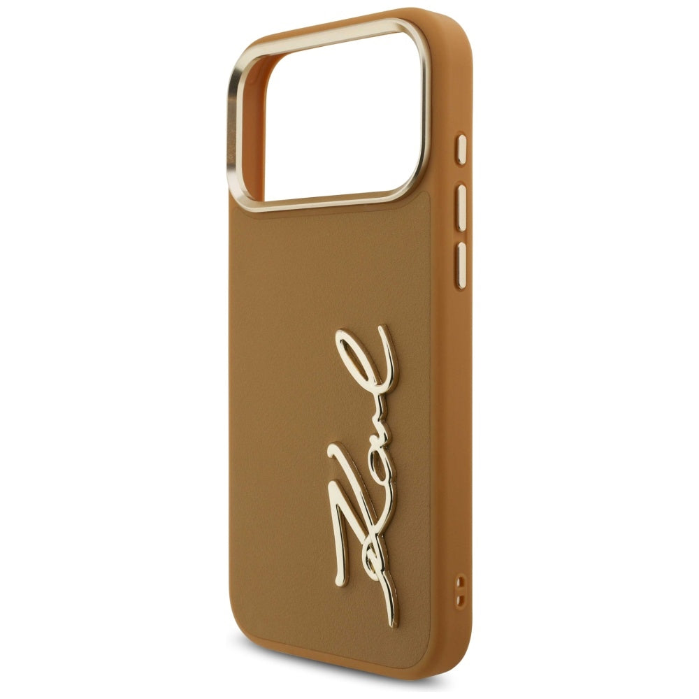 Futrola za Apple iPhone 17 Pro Max, Karl Lagerfeld, Script Logo, Braon